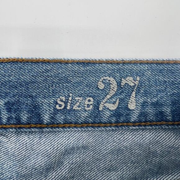 J Crew Indigo Denim Circle Pattern Womens 27 Blue Bermuda Cutoff - Picture 5 of 6